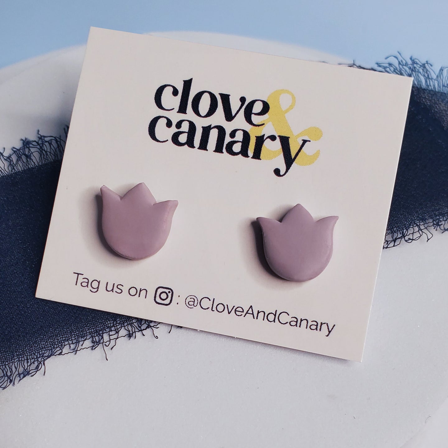 Purple Tulip Stud Earrings